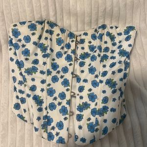 Princess Polly Blue Flower corset